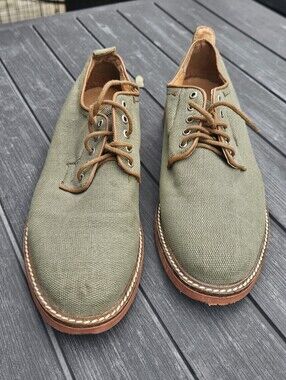 J.D. Fisk Volkan‎ Canvas Oxfords Size 9 Olive